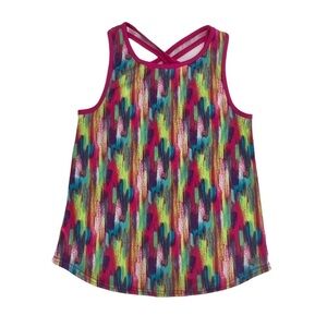 Skechers Active Pink Blue Geometric Tank Top Size 14/16 Girl’s